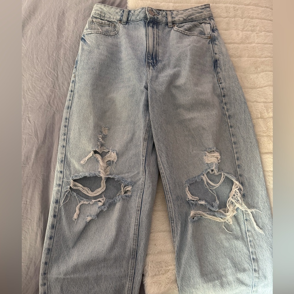 Garage Light Blue Distressed Women Jeans
